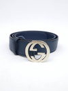 Cinto Gucci Interlocking GG Blue - Paris Brechó