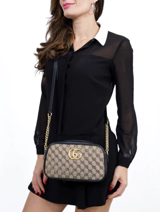 Gucci GG Small GG Marmont Chain Shoulder - comprar online