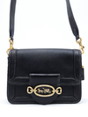 Bolsa Coach Black Leather Crossbody na internet