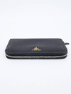 Carteira Prada Black Leather Zip Around