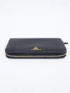 Carteira Prada Black Leather Zip Around