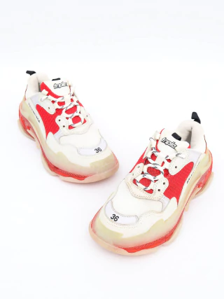 Balenciaga Triple S Clear Sole White Red - 35 BRA