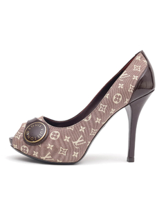 Sapato Louis Vuitton Peep Toe Vinho - 34 BRA na internet