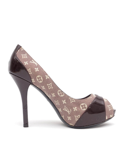Sapato Louis Vuitton Peep Toe Vinho - 34 BRA - comprar online