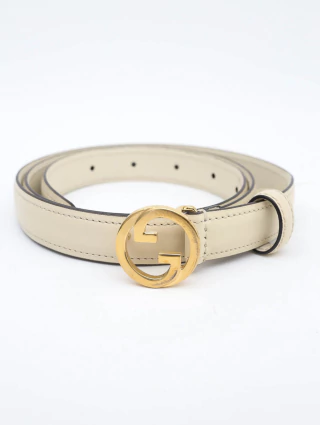 Cinto Gucci Interlocking GG Off White - comprar online