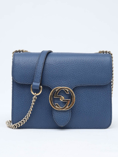 Bolsa Gucci Interlocking Medium Azul - comprar online
