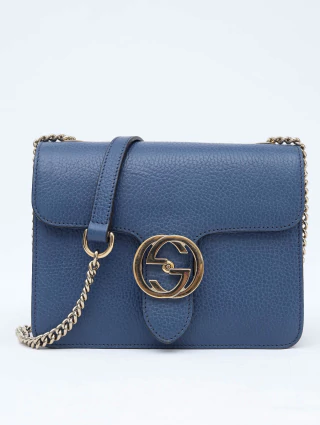 Bolsa Gucci Interlocking Medium Azul - comprar online