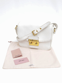 Bolsa Miu Miu Madras Couro Branco na internet