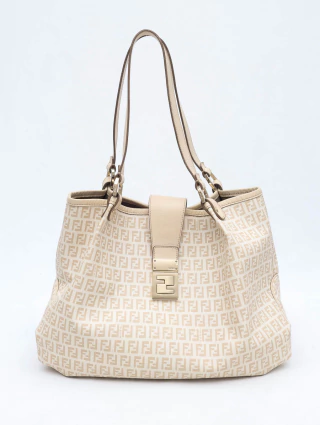 Bolsa Fendi Zucchino Spalmati Coated Canvas Tote