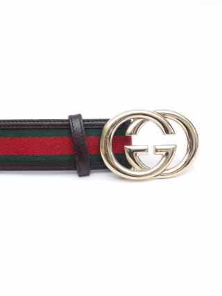Cinto Gucci Interlocking G Web Bicolor - comprar online