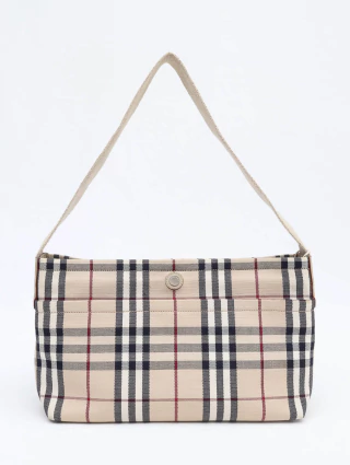 Bolsa Burberry Haymarket Canvas Hobo