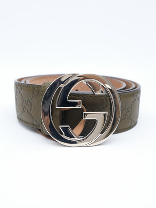 Cinto Gucci Interlocking Buckle TAM 100