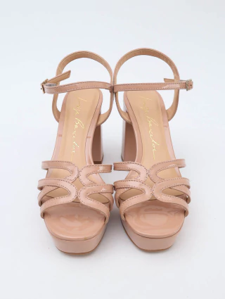 Sandália Meia Pata Salto Alto Rosê Luiza Barcelos