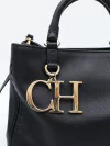 Bolsa Carolina Herrera CH Black Leather - Paris Brechó