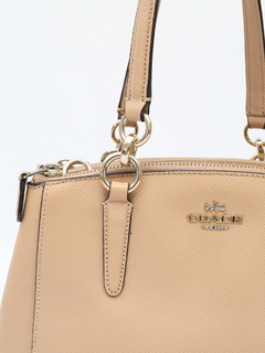 Bolsa Coach Tote Bege Leather