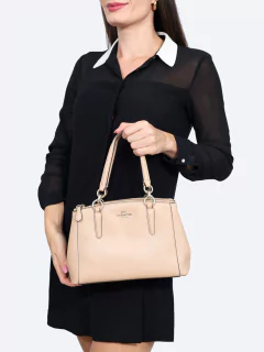 Bolsa Coach Tote Bege Leather na internet