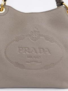 Bolsa Prada Logo Hobo Leather