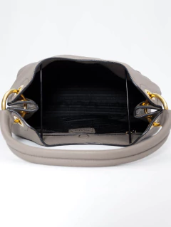 Bolsa Prada Logo Hobo Leather - Paris Brechó