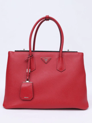 Bolsa Prada Fuoco Saffiano Twin Tote