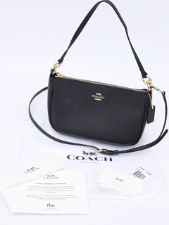 Bolsa Coach Leather Black Crossbody - Paris Brechó