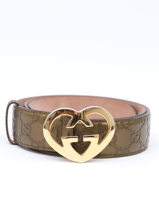 Cinto Gucci GG Heart Buckle Tam 100