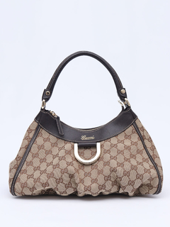 Bolsa Gucci Beige/Ebene GG Canvas Abbey Hobo