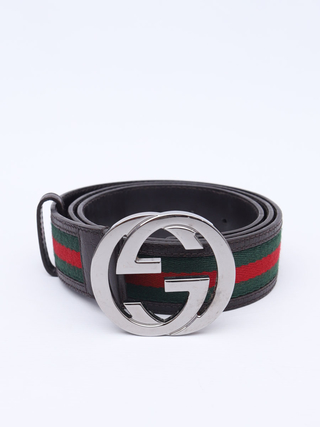 Cinto Gucci Web Interlocking GG - TAM 95