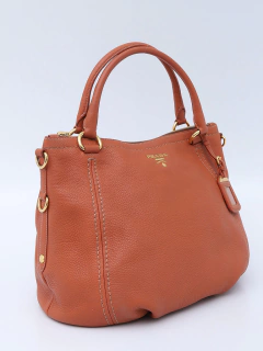 Bolsa Prada Vitello Daino Top Handle Rame BR4420 - loja online