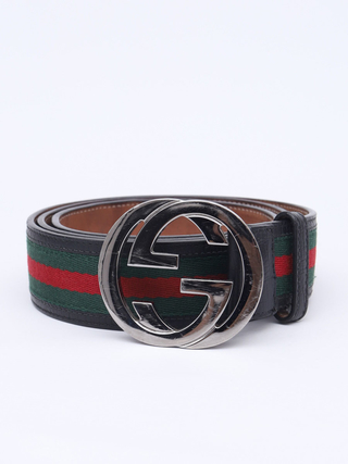 Cinto Gucci Web Interlocking GG - Tam 110