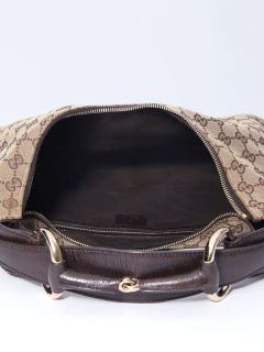 Bolsa Gucci Monograma Horsebit Chain Hobo - loja online