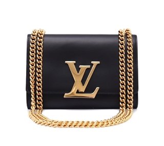 Bolsa Louis Vuitton Louise Black Calfskin Chain