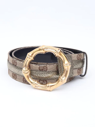 Cinto Gucci Bamboo Metal GG - Tam 85