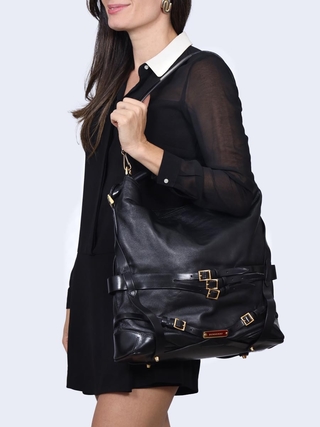 Bolsa Burberry Black Leather Bridle Hobo - comprar online