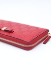 Carteira Gucci Red Guccissima Bow Zip Around