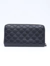 Gucci Black Guccissima Continental Zip