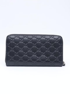 Gucci Black Guccissima Continental Zip