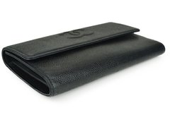 Carteira Chanel Couro Caviar CC Flap Preta - loja online
