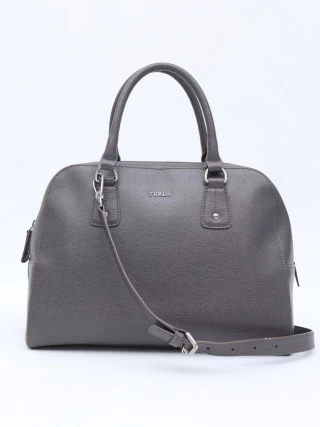 Bolsa Furla Saffiano Cinza