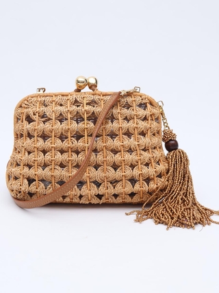 Bolsa Serpui Palha Crossbody