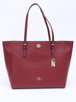 Bolsa Coach Leather Tote Turnlock Large