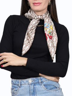 Lenço Christian Dior Oblique Flowers na internet