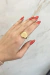 Anel liso redondo banhado em ouro 18K