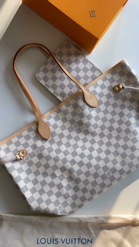 Bolsa Couro Neverfull Azur