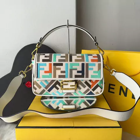 Bolsa FF Baguette Canvas Multicolored