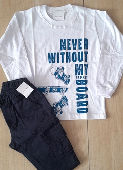 Remera Never board blanca