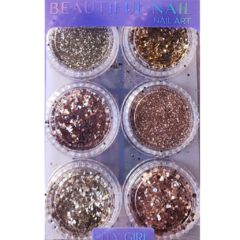 Glitter Decoración City Girl Caja x 6 u - Punto Trends