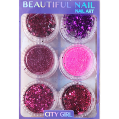 Imagen de Glitter Decoración City Girl Caja x 6 u
