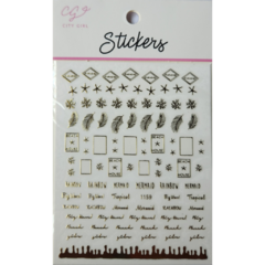 Sticker hojas estrellas palabras 1159