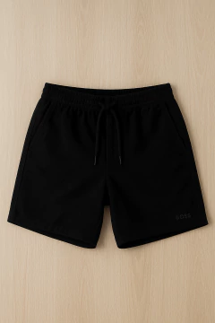 BERMUDA MAURICINHO HUGO BOSS SIMBOLO BOSS - PRETA - comprar online