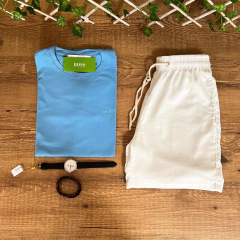 CAMISETA HUGO BOSS BASIC - TOTAL BLUE na internet